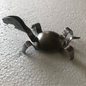 Lager Head Black & Tan Silver Turtle Bottle Opener